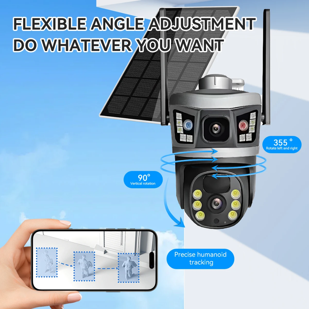 Camera de video-surveillance solaire Calus Triple vision  VC 17- Transmission par téléphone portable