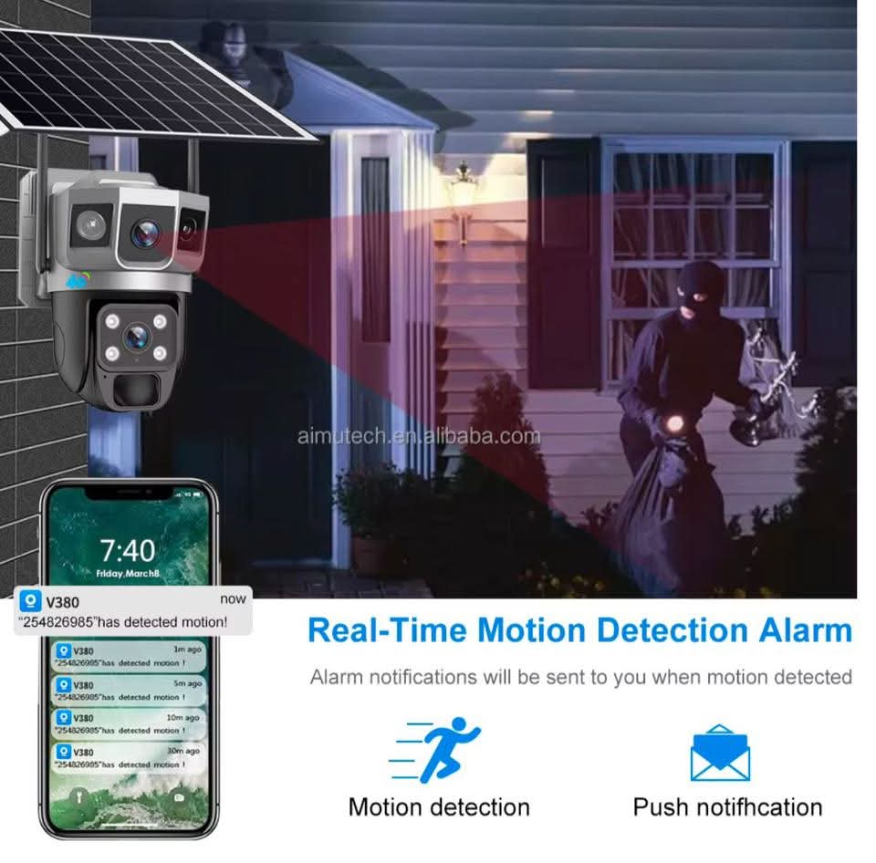 Camera de video-surveillance solaire Calus Triple vision  VC 17- Transmission par téléphone portable