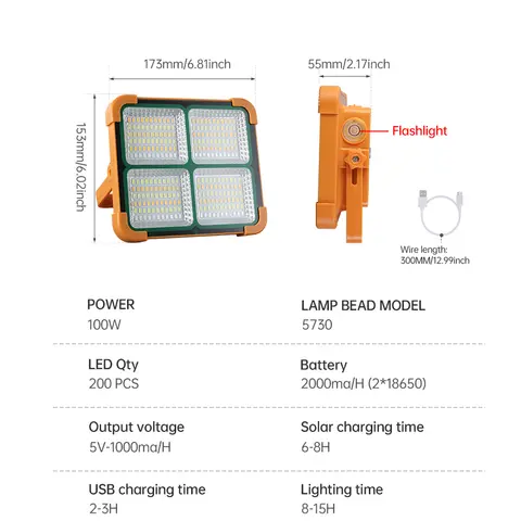 Projecteur solaire multi-usage (100watts)